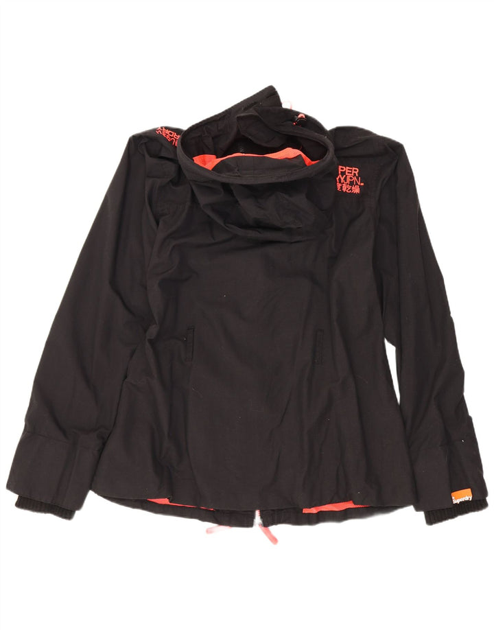 Superdry ženska Windmac kišna jakna s kapuljačom UK 36 mali crni poliester