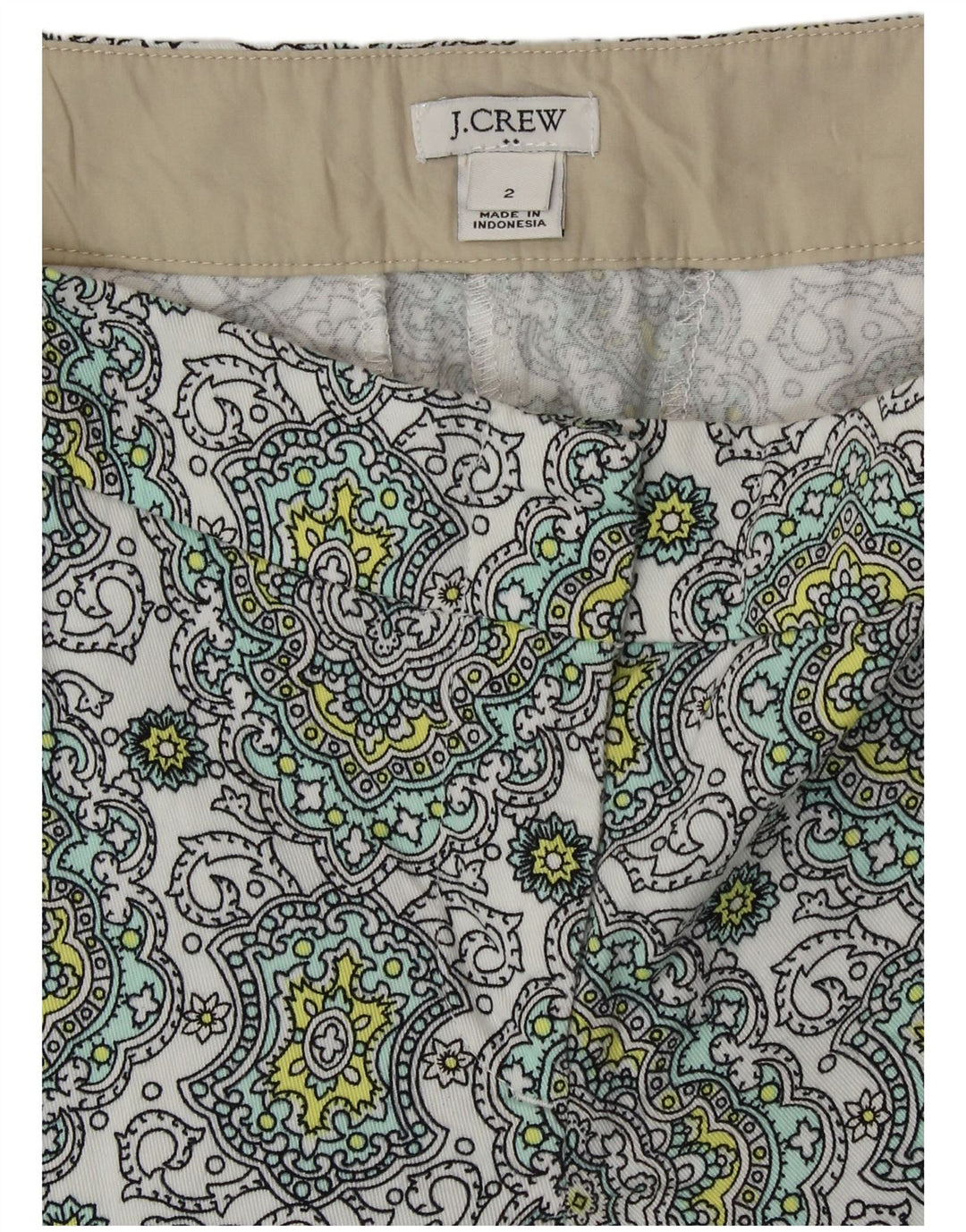 J. CREW Ženske chino kratke hlače US 2 XS W28 Raznobojni Paisley pamuk