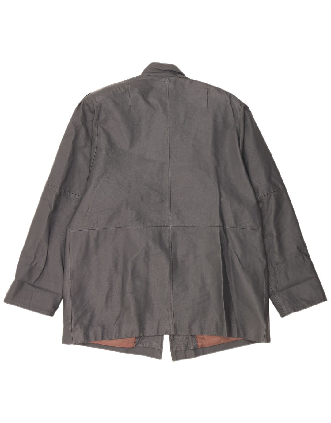 Vintage ženski preveliki kožni kaput UK 18 XL siva koža