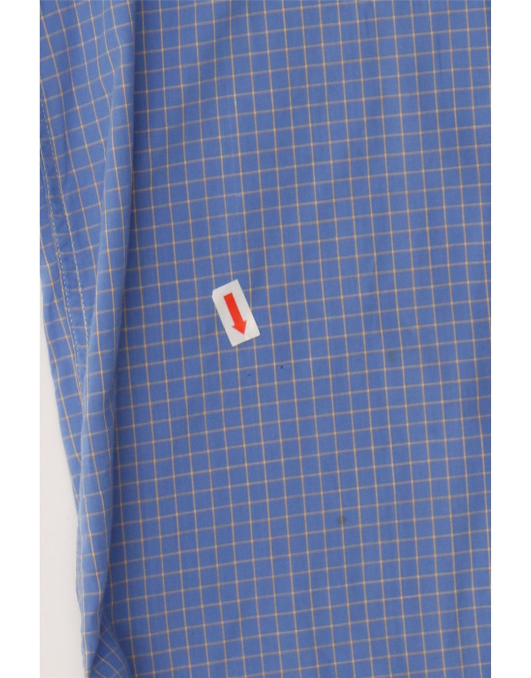 TRUSSARDI Mens Short Sleeve Shirt Size 15 1/2 39 Medium Blue Check Vintage Trussardi and Second-Hand Trussardi from Messina Hembry 