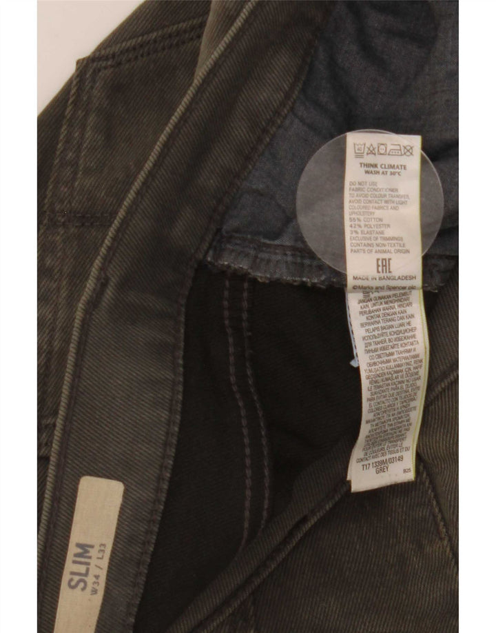 Marks & Spencer muške uske traperice W34 L33 sivi pamuk