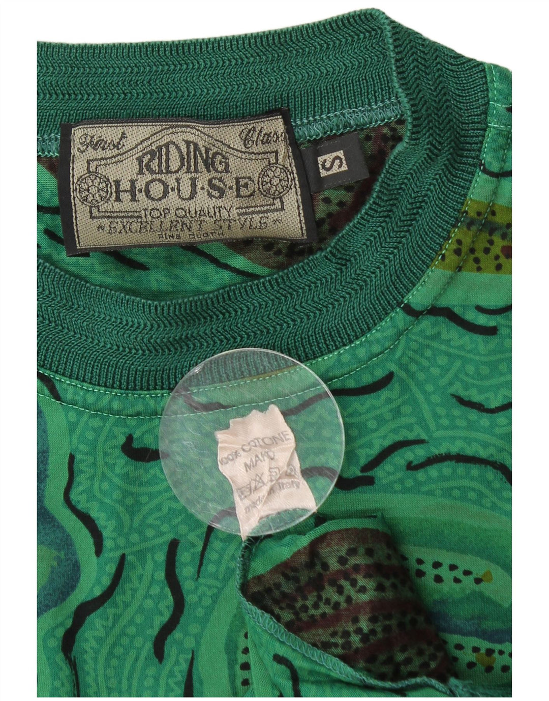 VINTAGE Muška majica kratkih rukava s apstraktnim uzorkom Mala zelena pamučna majica