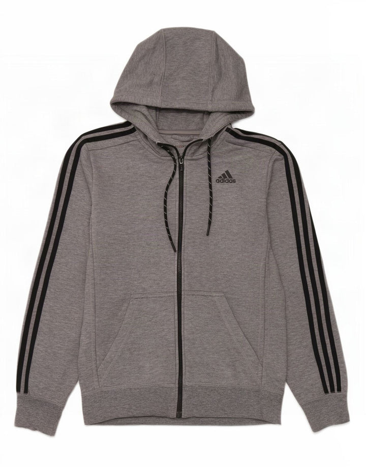 Adidas muški pulover s kapuljačom Climalite, mali sivi pjegavi poliester