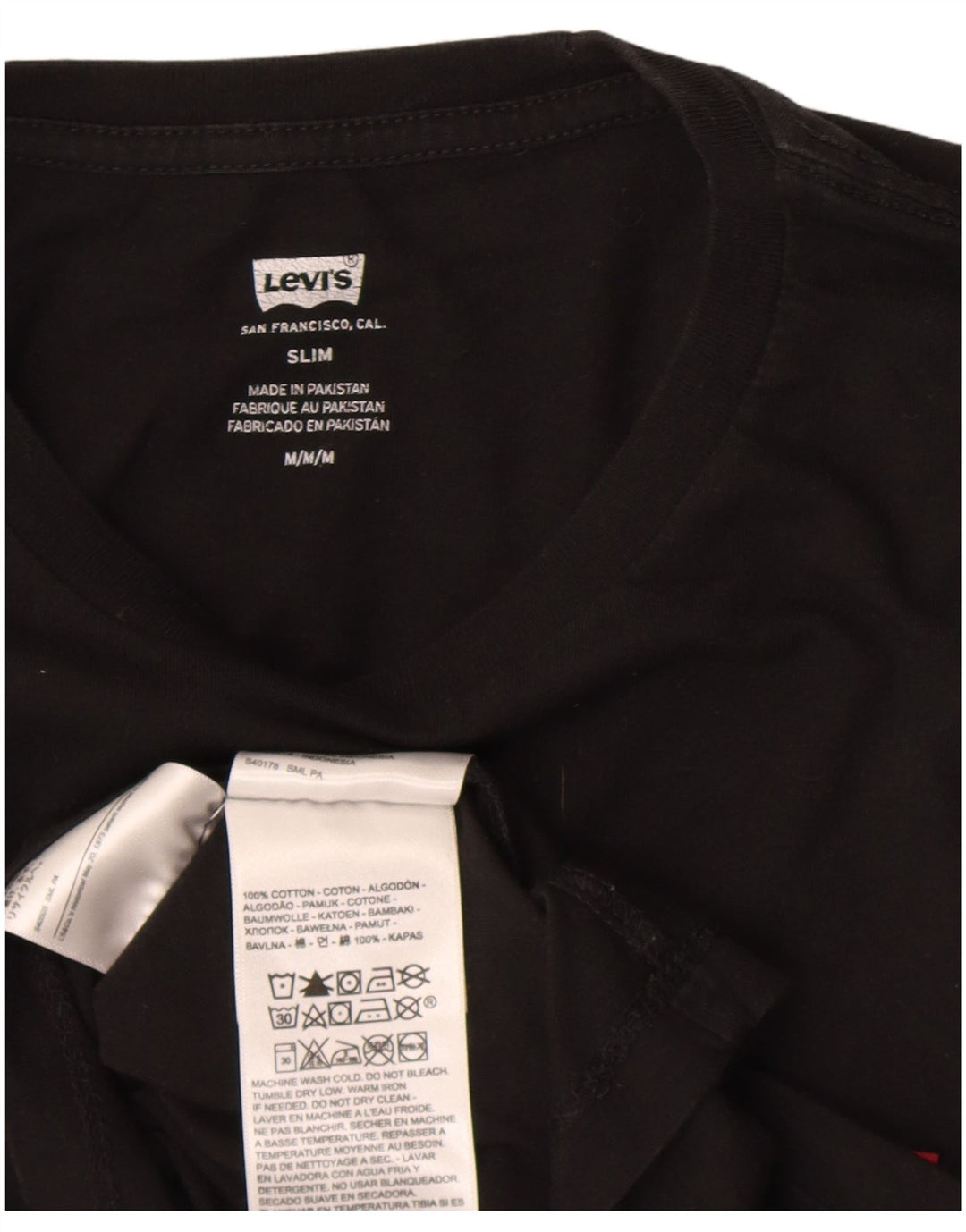 LEVI'S muška uska majica kratkih rukava Srednji crni pamuk