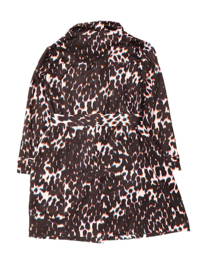 ULLA POPKEN Womens Rain Jacket UK 28 6XL Black Animal Print Polyester Vintage Ulla Popken and Second-Hand Ulla Popken from Messina Hembry 