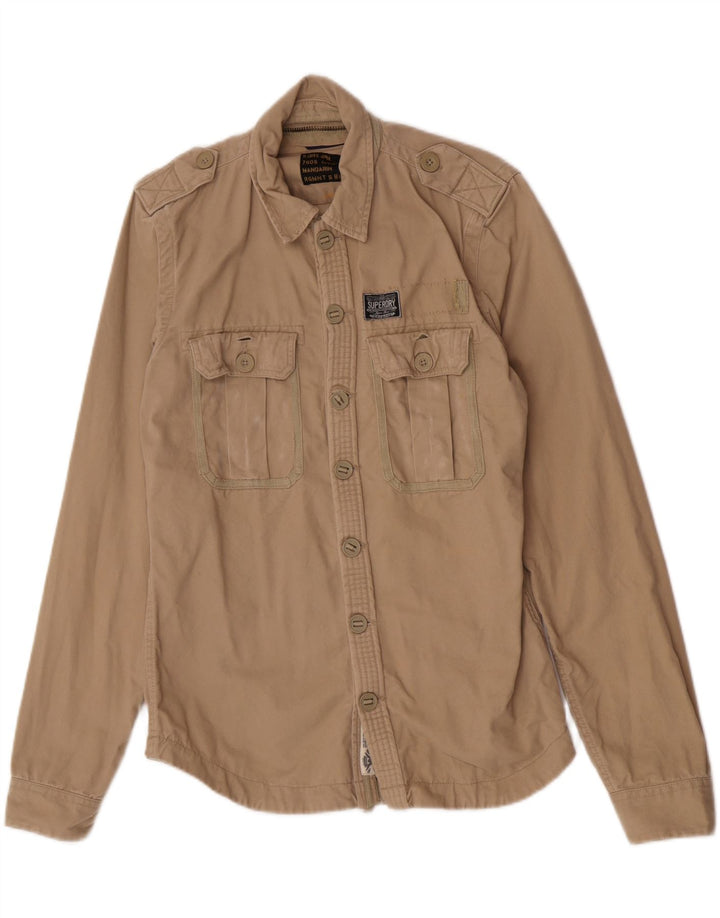 Superdry muška vojna majica velika bež pamuk