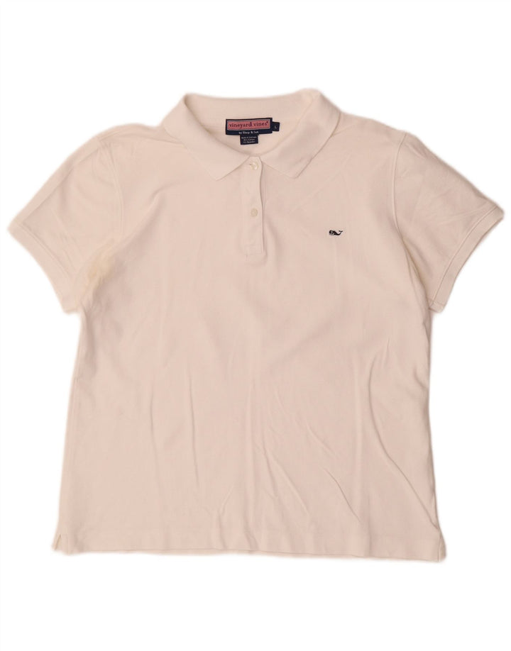 VINEYARD VINES Ženska polo majica UK 16 Veliki bijeli pamuk