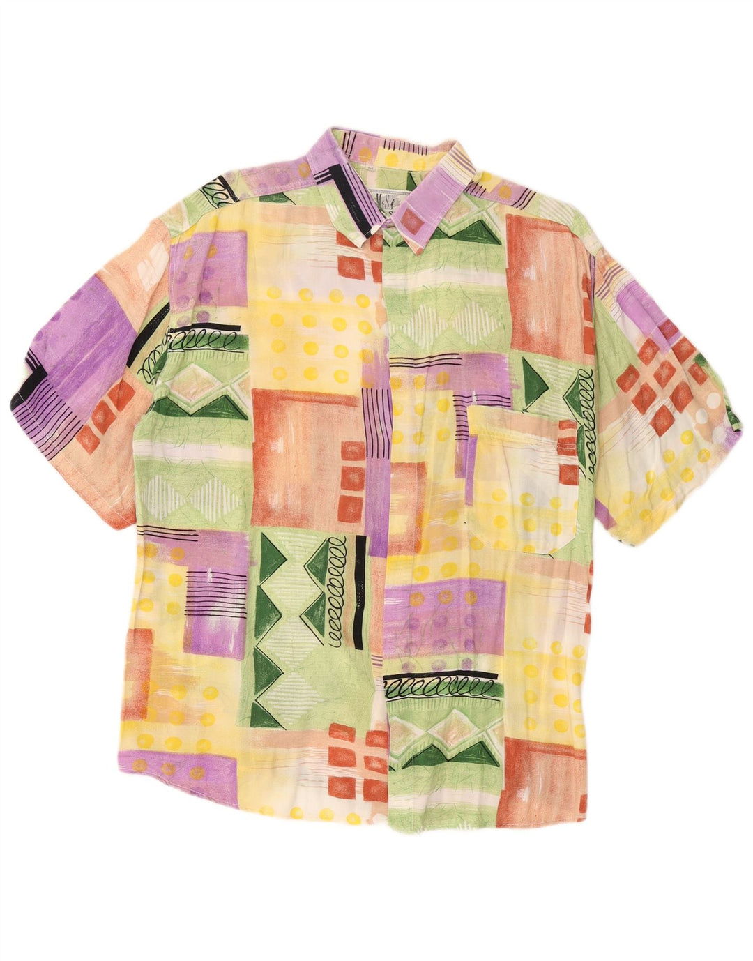 VINTAGE muška košulja kratkih rukava srednje raznobojna krpa