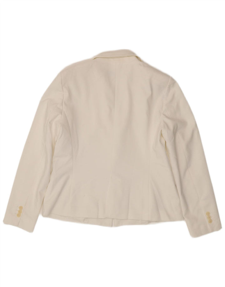 ZARA ženski sako s 1 gumbom, UK 18 XL, bijeli poliester