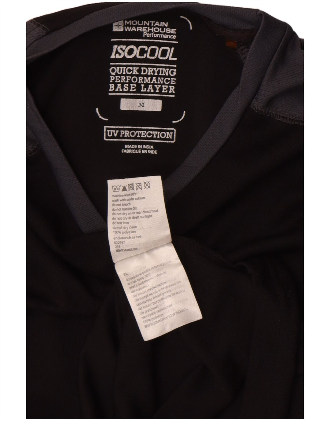 Mountain Warehouse Muška IsoCool majica kratkih rukava srednje crne boje