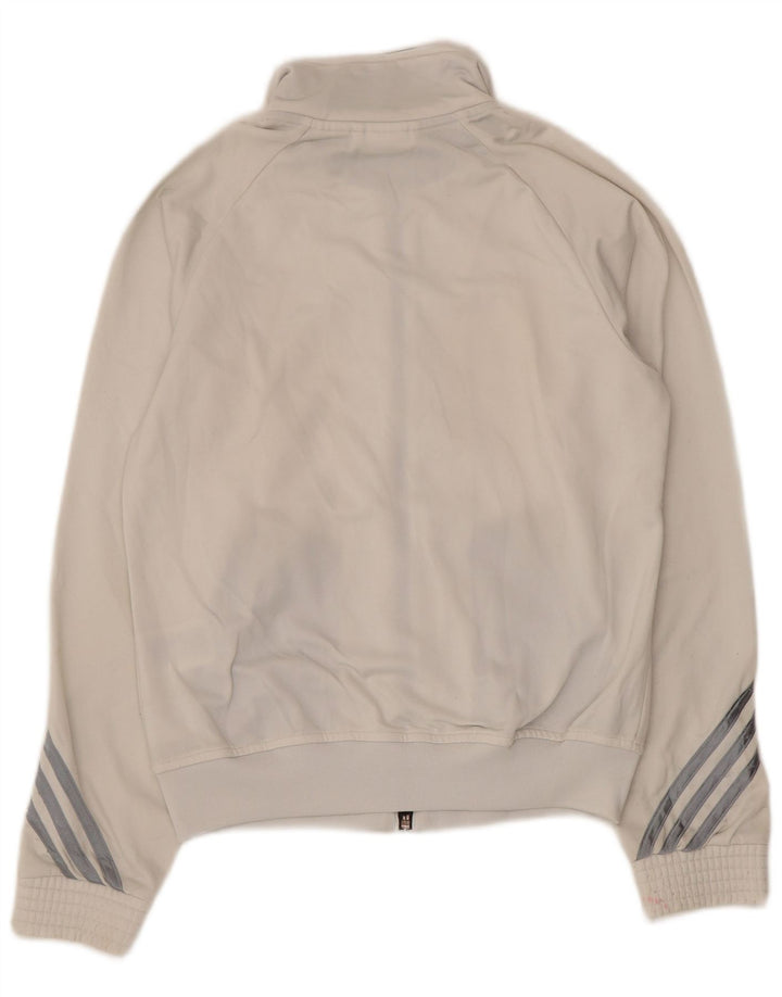 ADIDAS Boys Tracksuit Top Jacket 13-14 Years White Polyester