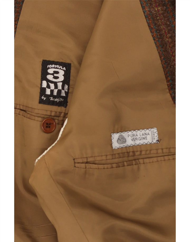 Marzotto muški sako sa 2 gumba UK 36 Mala djevičanska vuna na smeđe pruge