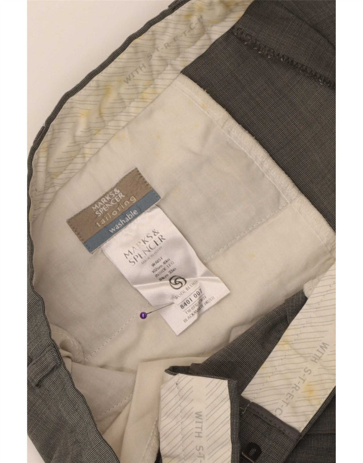 Marks & Spencer muške hlače s štipaljkama W40 L33 crni poliester