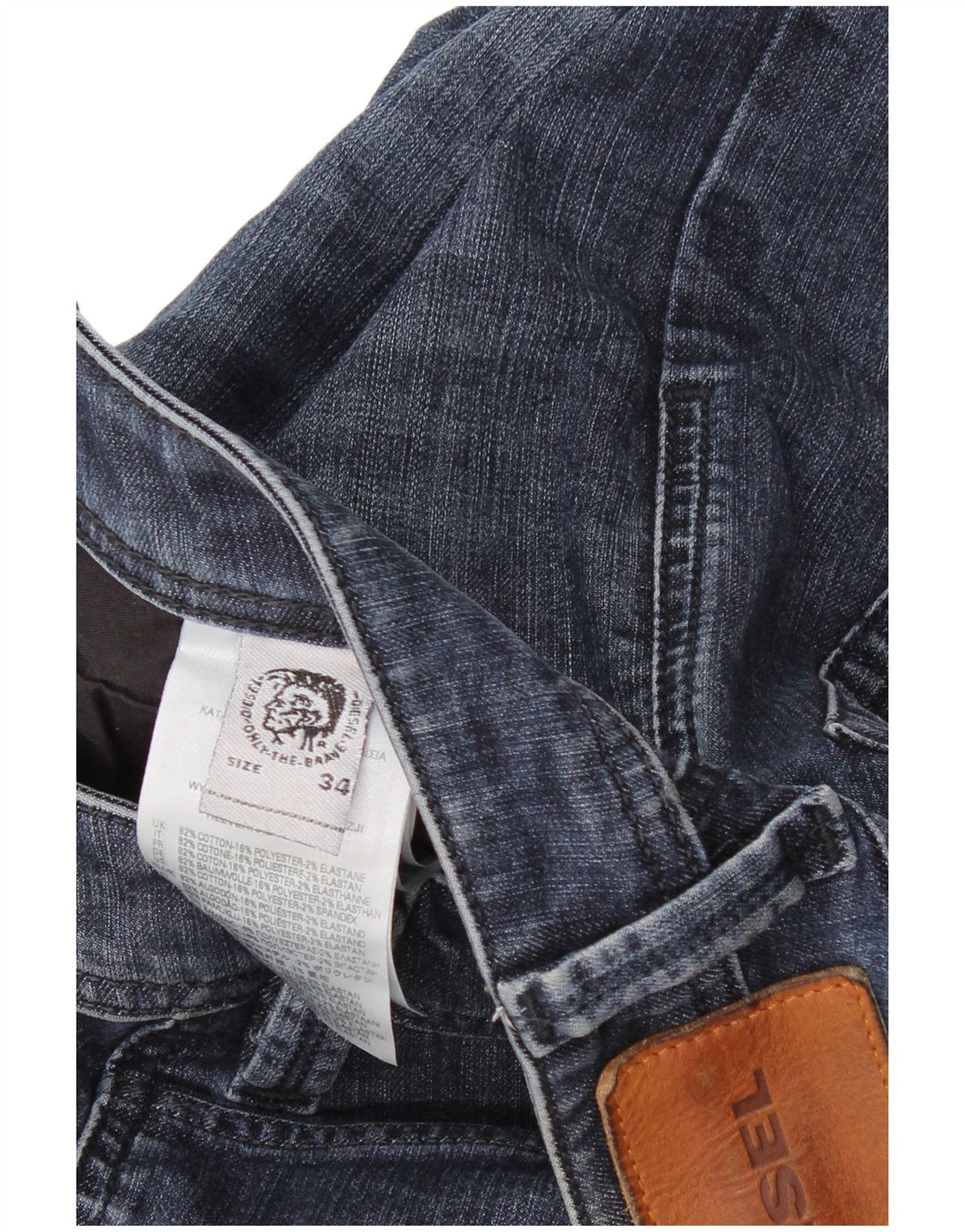 DIESEL Ženske ravne traperice W34 L34 tamnoplavi pamuk