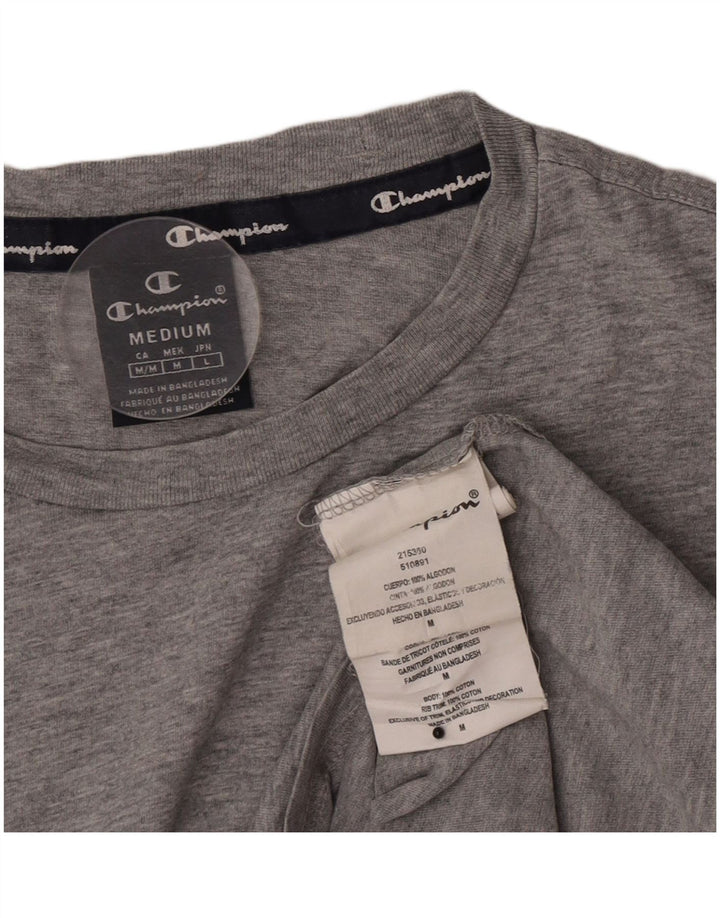 Champion Mens T-Shirt Top Medium Grey Flecked Cotton