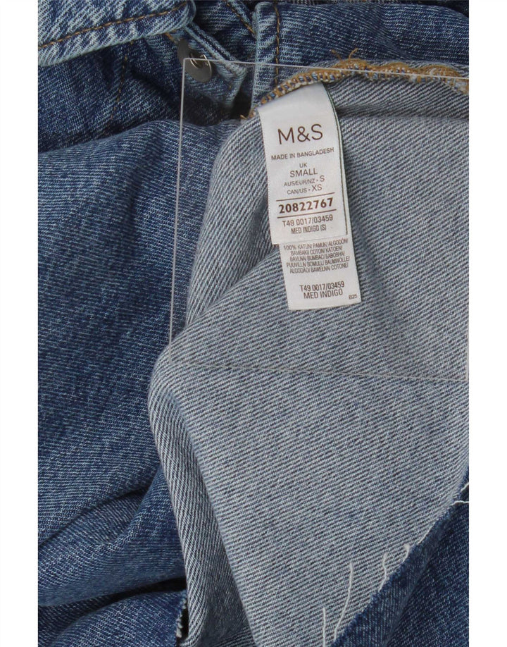 Marks & Spencer ženska crop prevelika traper jakna UK 10 Small Blue Cotton