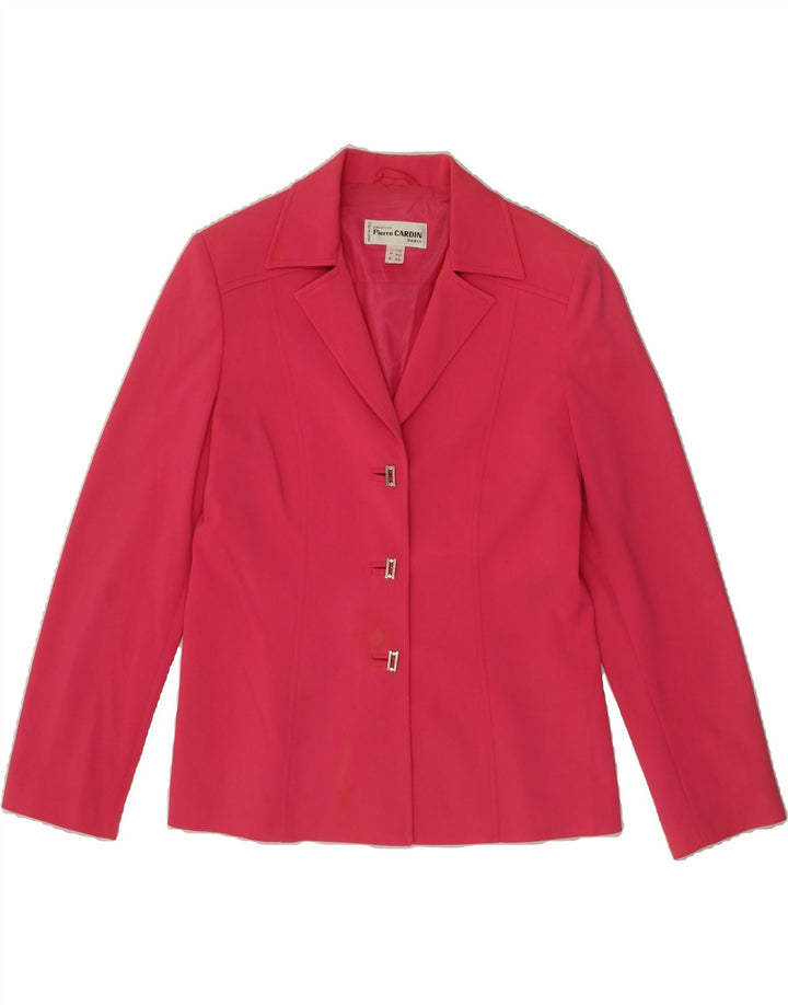 PIERRE CARDIN Womens 3 Button Blazer Jacket IT 46 Large Pink Acetate Vintage Pierre Cardin and Second-Hand Pierre Cardin from Messina Hembry 