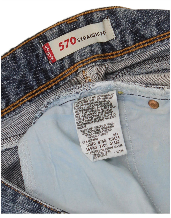 LEVI'S ženske ravne traperice 570 W30 L34 plavi pamuk
