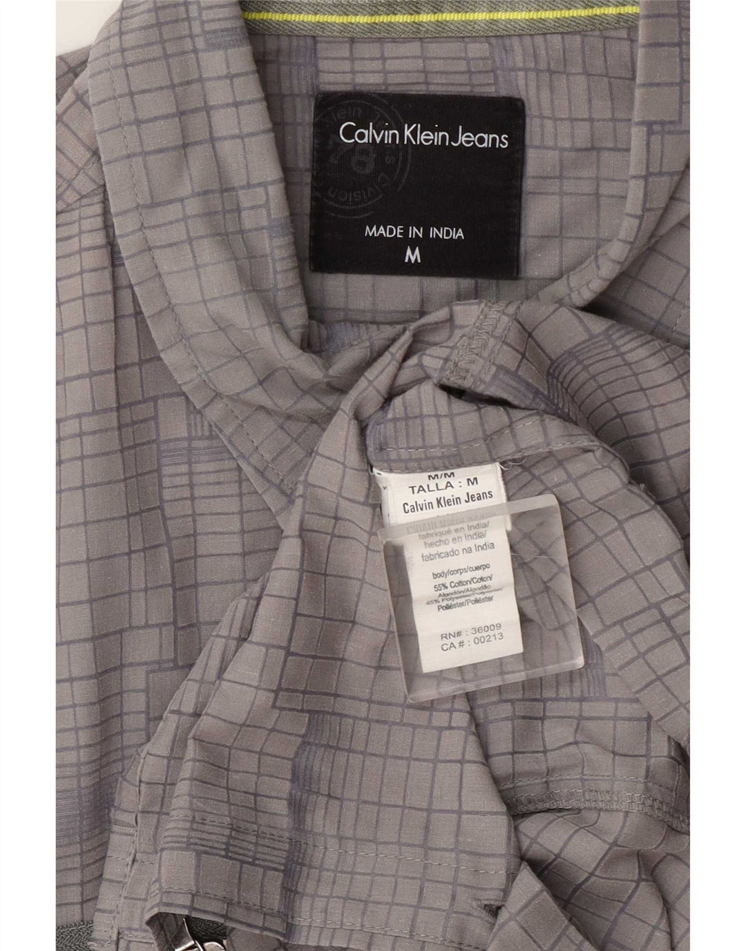 Calvin Klein Jeans muška košulja srednje siva karirana pamuk