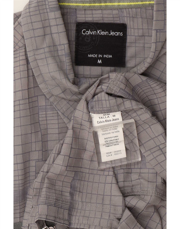 Calvin Klein Jeans muška košulja srednje siva karirana pamuk