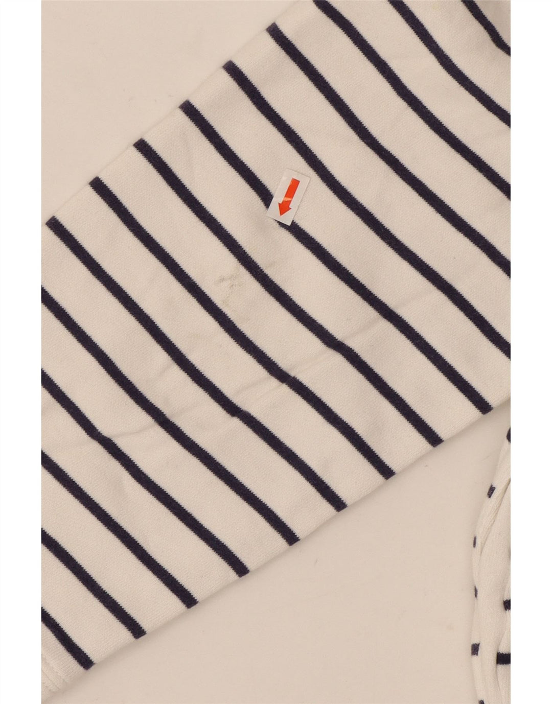 CREW CLOTHING Ženska majica s izrezom s patentnim zatvaračem UK 14 Velike bijele pruge