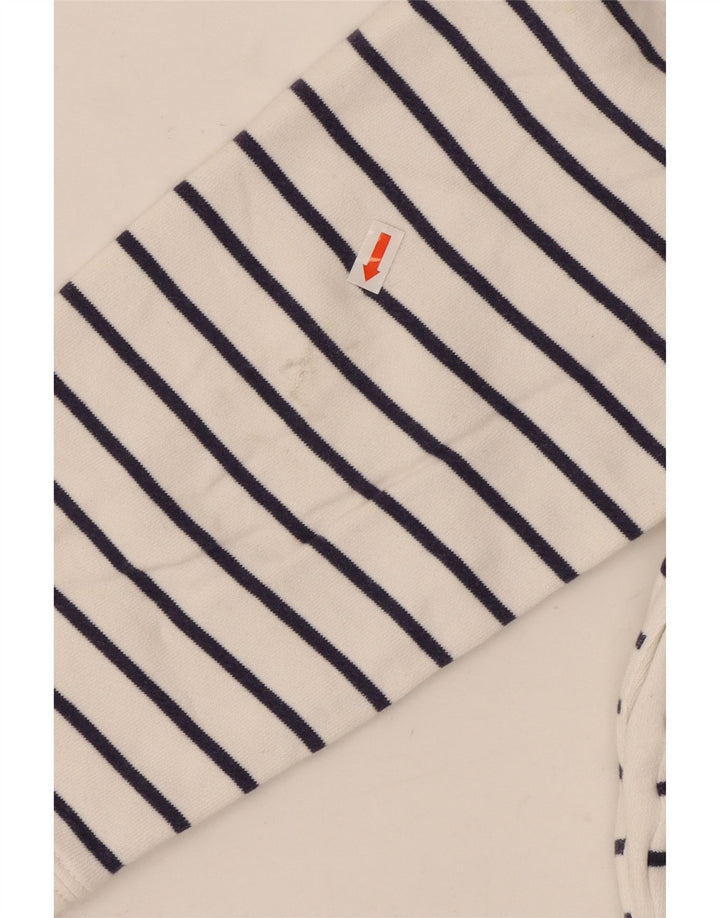 CREW CLOTHING Ženska majica s izrezom s patentnim zatvaračem UK 14 Velike bijele pruge