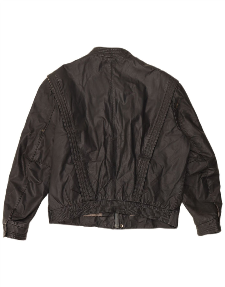 VINTAGE muška kožna jakna UK 40 velika siva koža