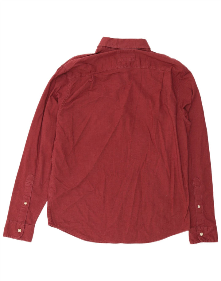 HOLLISTER Muška rastezljiva pulover majica, veliki bordo pamuk