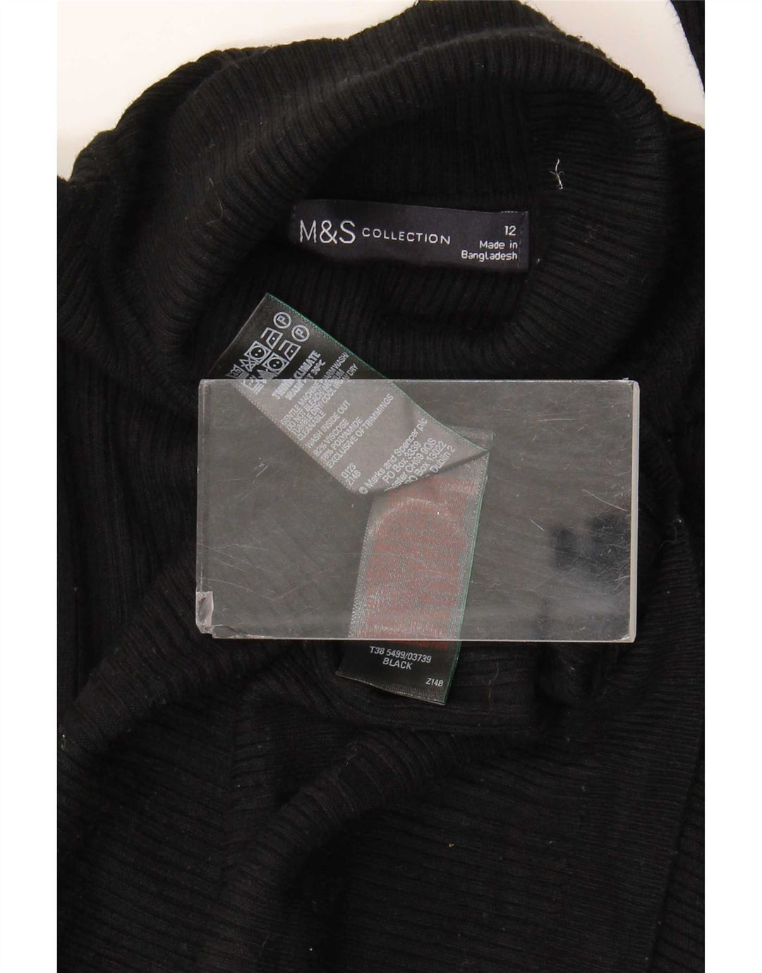 Marks & Spencer ženski pulover s rol izrezom UK 12 Srednja crna viskoza