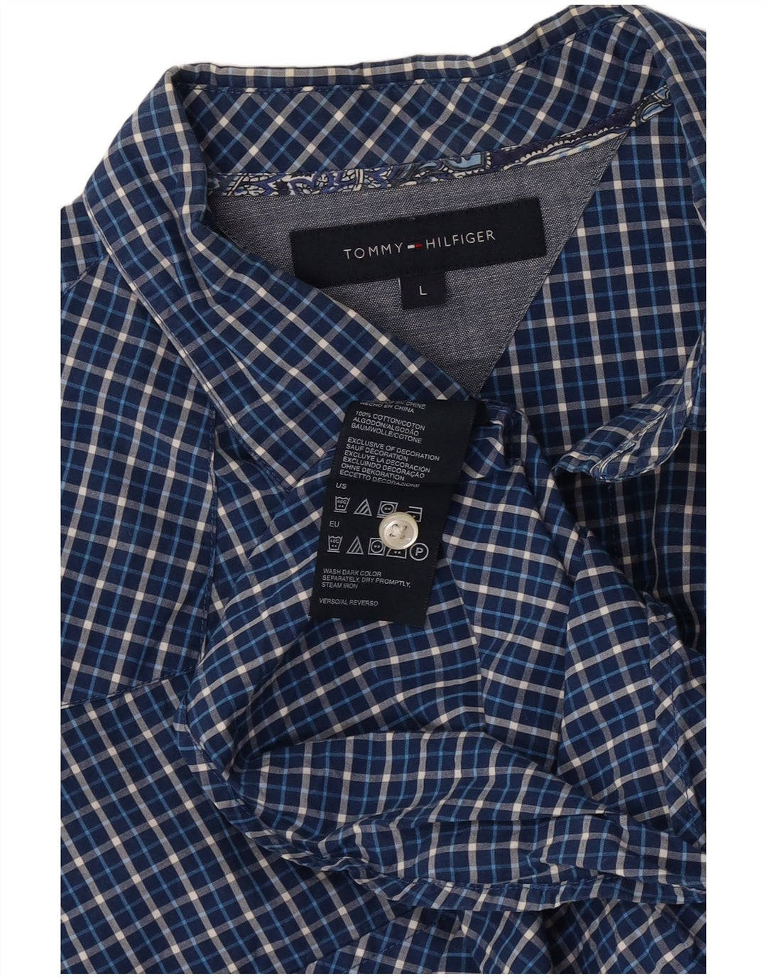 Tommy Hilfiger muška košulja, veliki plavi karirani pamuk