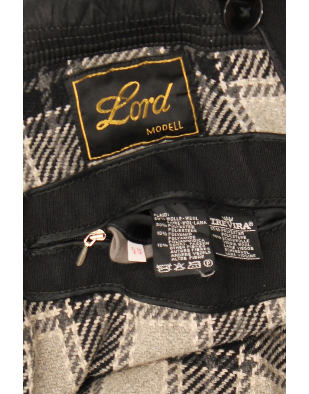 LORD muški trenč kaput IT 48 srednje crna vuna