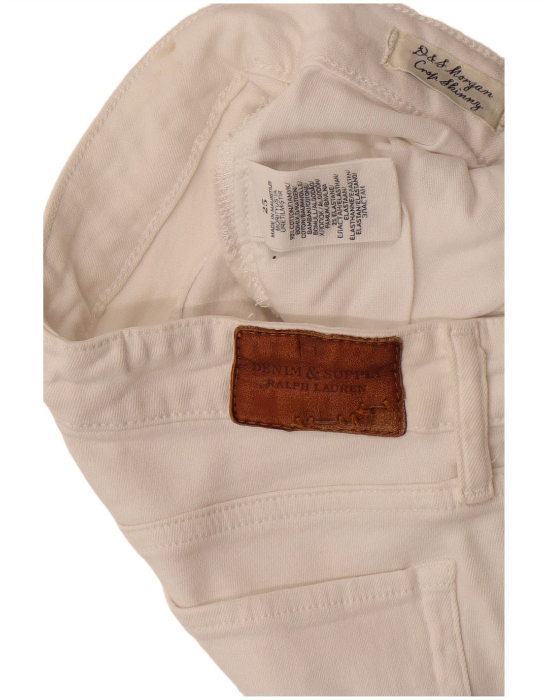 Ženske uske traperice Ralph Lauren W25 L25 bijeli pamuk