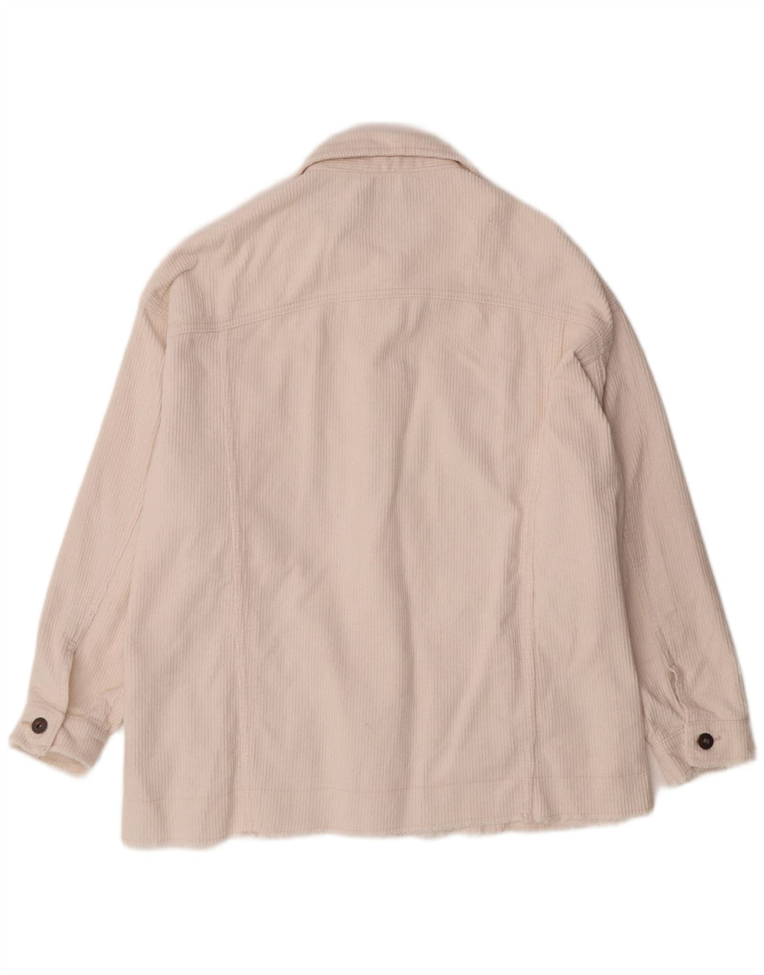 ZARA ženska prevelika jakna od samta UK 16 Large Off White Pamuk