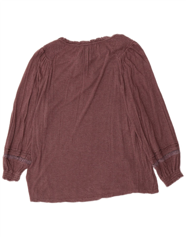 FAT FACE Ženska prevelika bluza dugih rukava UK 10 Mala smeđa viskoza