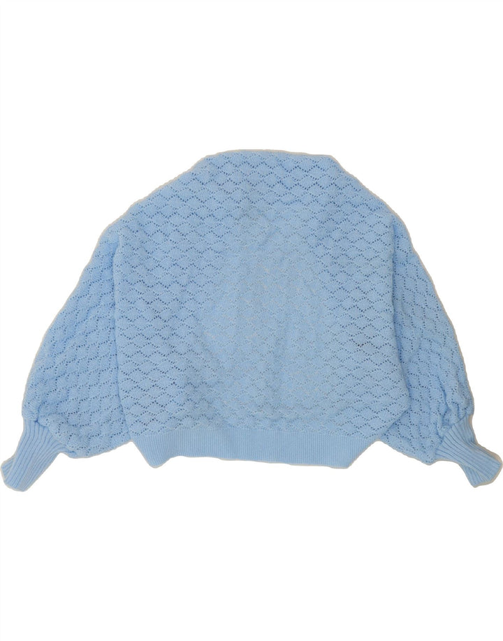 VINTAGE Womens Batwing Cardigan Sweater UK 14 Medium Blue Argyle/Diamond Vintage Vintage and Second-Hand Vintage from Messina Hembry 