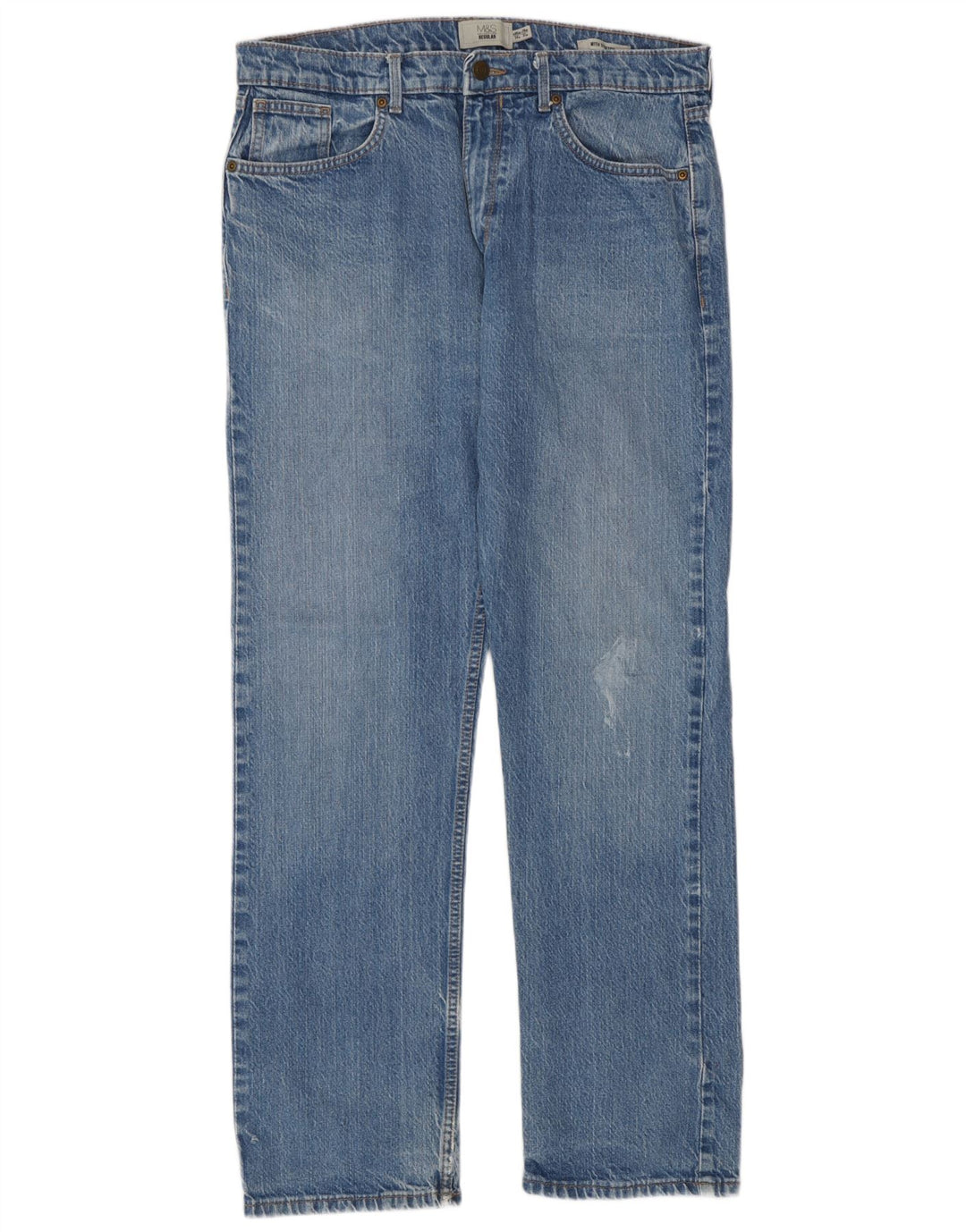 Marks & Spencer Mens Regular Straight Jeans W34 L31 Plavi pamuk