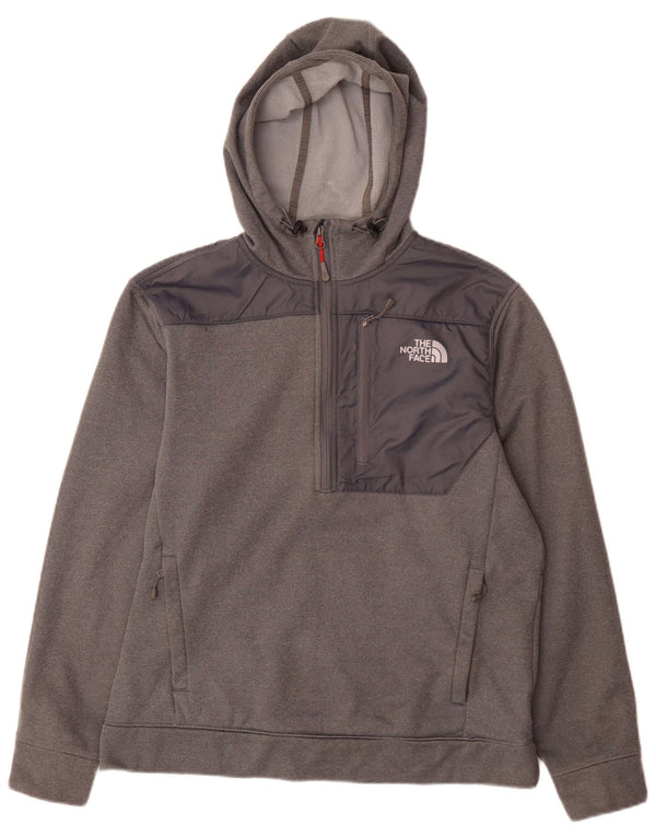 The North Face muška majica s kapuljačom s patentnim zatvaračem i velikim izrezom od poliestera u boji