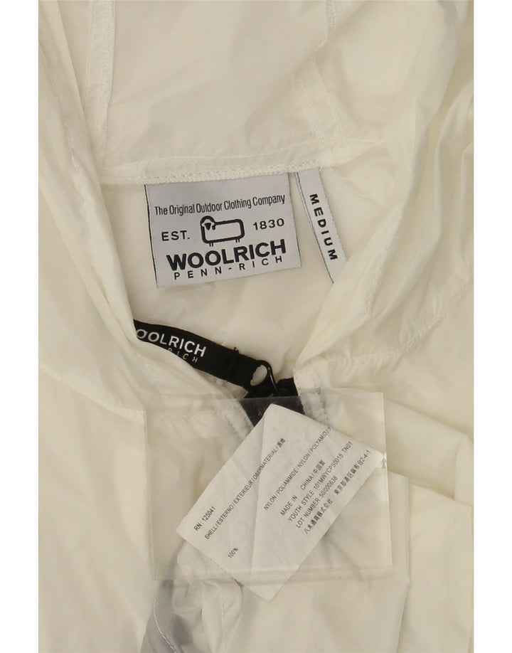 Woolrich ženska kišna jakna s kapuljačom UK 14 Srednje bijeli najlon