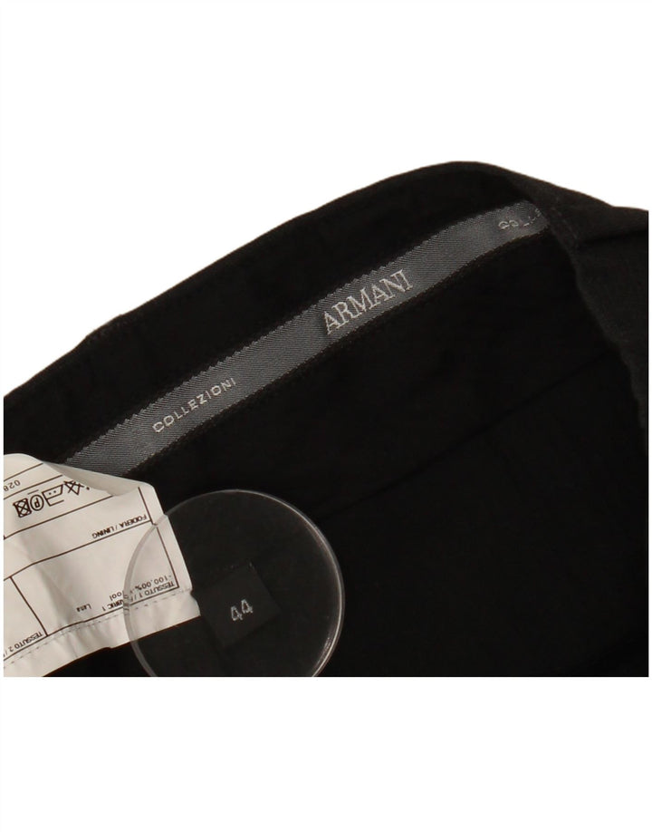 ARMANI Muške ravne chino hlače IT 44 XS W29 L30 Siva vunena