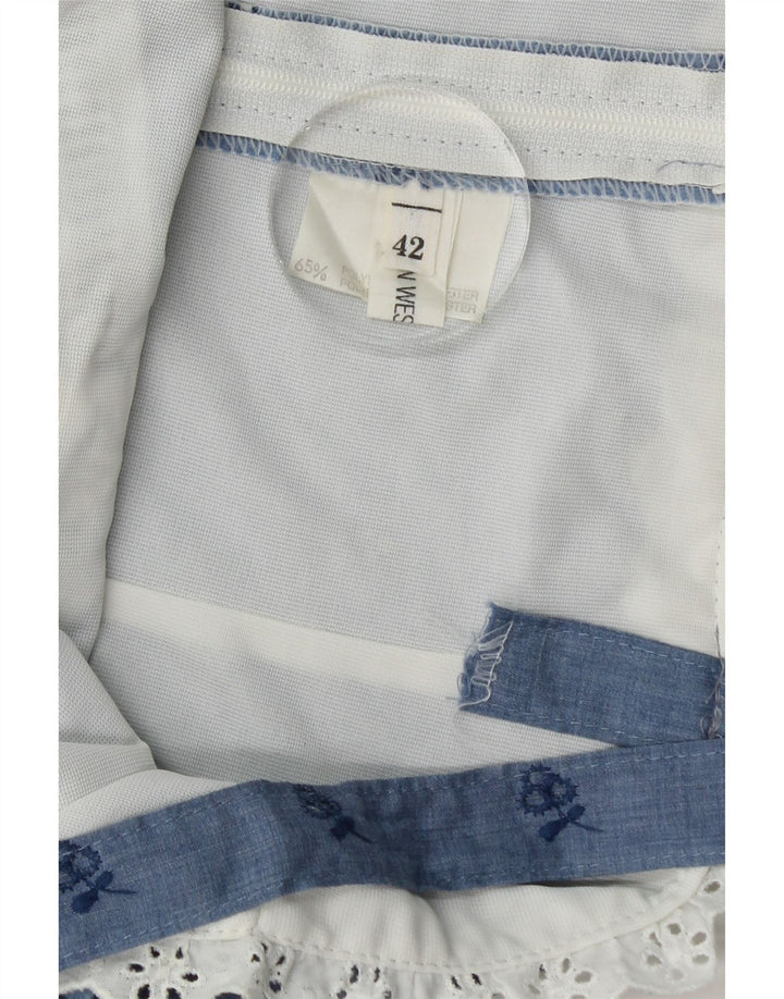 VINTAGE ženska maksi haljina bez rukava IT 42 Srednje plavi cvjetni poliester