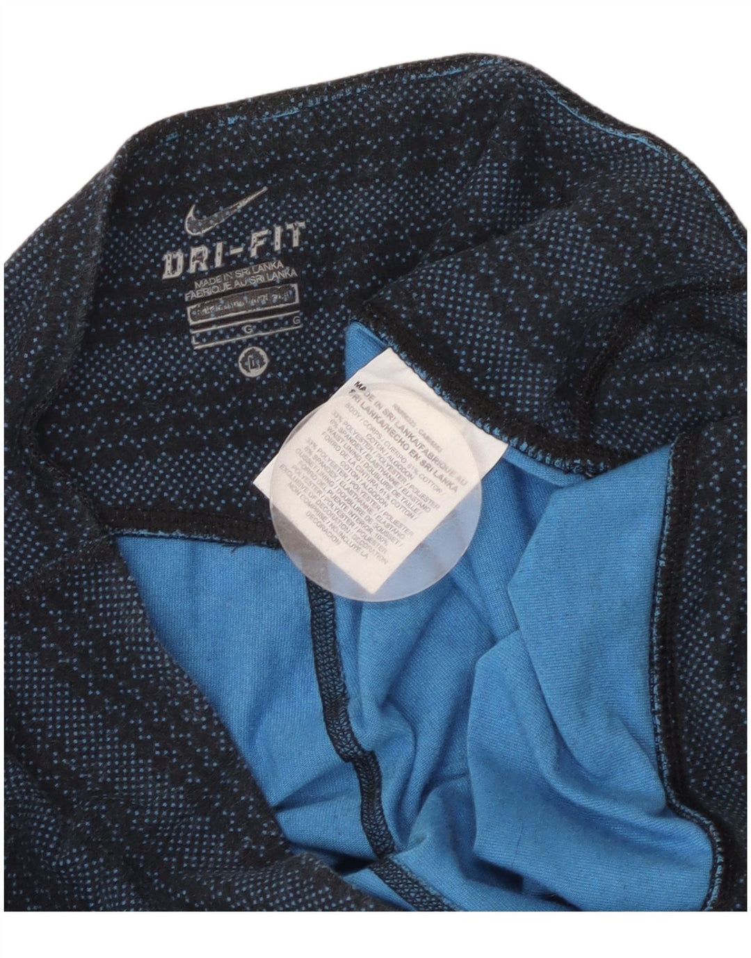 NIKE ženske Dri Fit Capri tajice UK 14 velike pamučne tamnoplave pruge