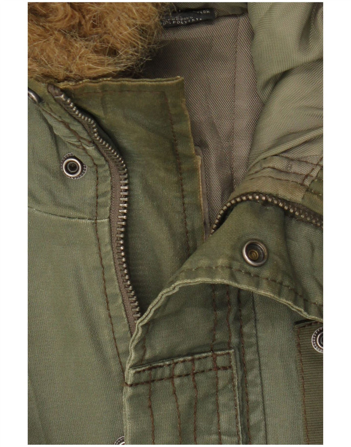 G-Star muška bomber jakna s kapuljačom UK 40 Large kaki pamuk