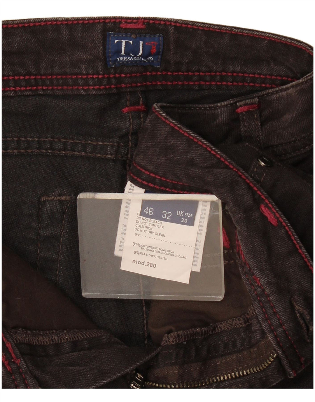 Trussardi ženske uske traperice W30 L33 smeđi pamuk