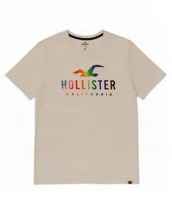 Hollister muška grafička majica s kratkim rukavima XL bijeli pamuk
