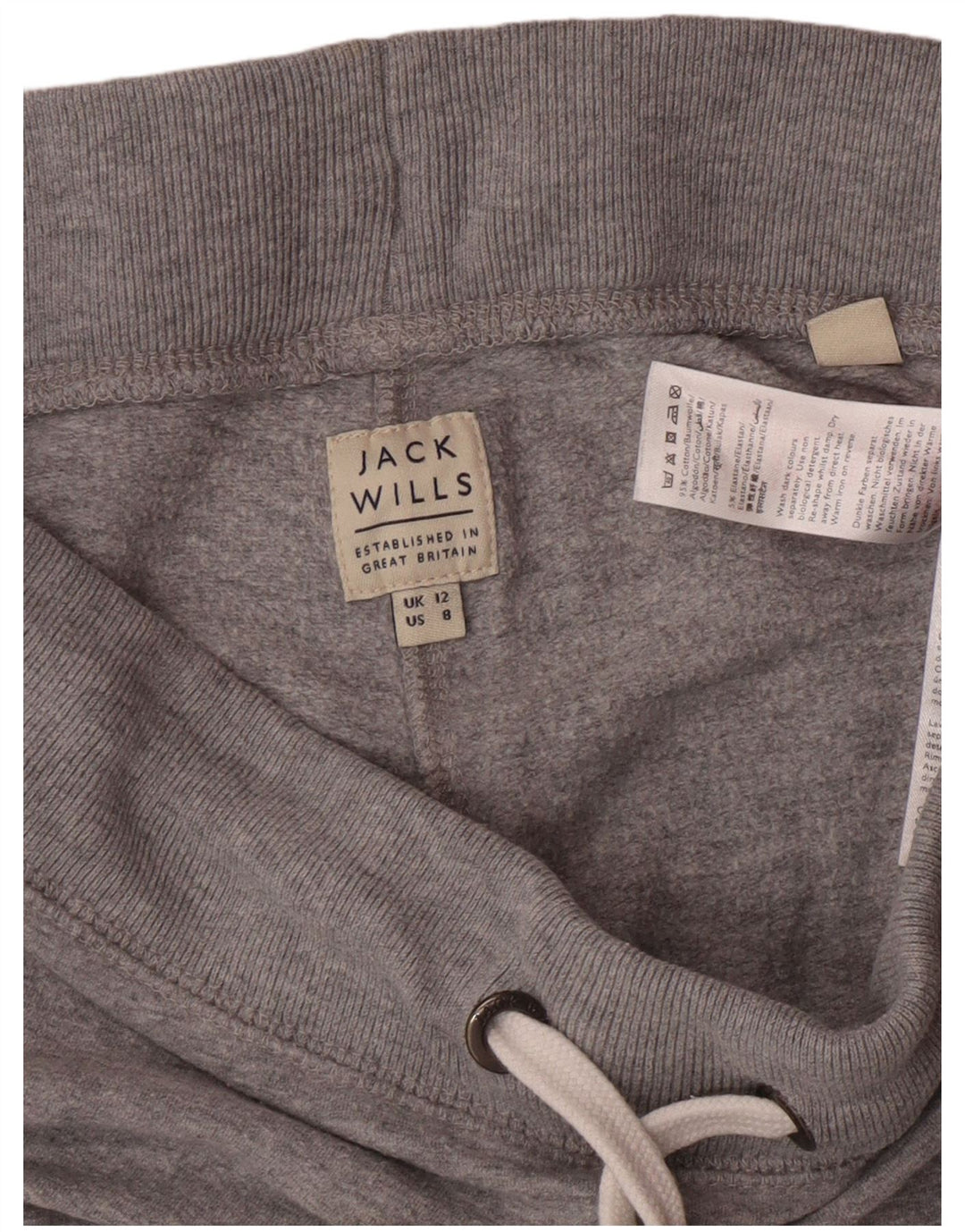 JACK WILLS Ženske trenirke s grafičkim motivima Joggers hlače UK 12 srednje sive