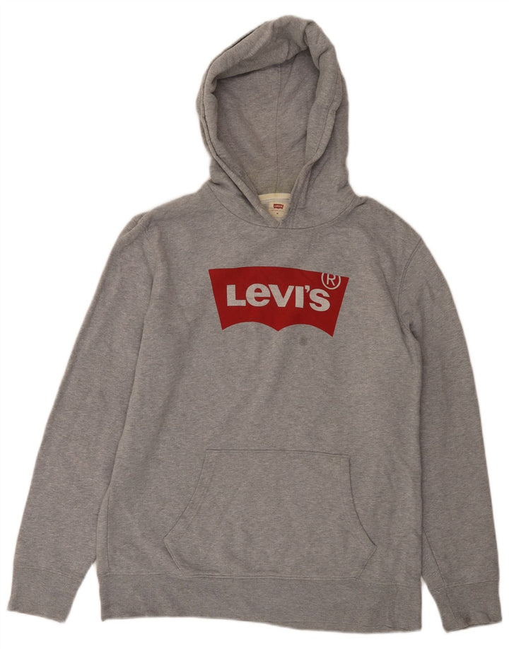Levi's muška majica s kapuljačom s kapuljačom srednje sive boje s flekama
