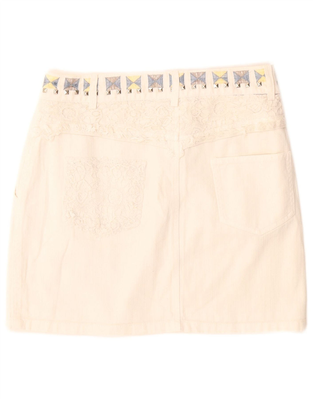 Desigual ženska mini traper suknja W26 Mala bijela pamučna