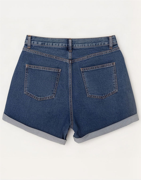 Topshop Ženske nabrane traper kratke hlače UK 10 Small W28 Blue Cotton