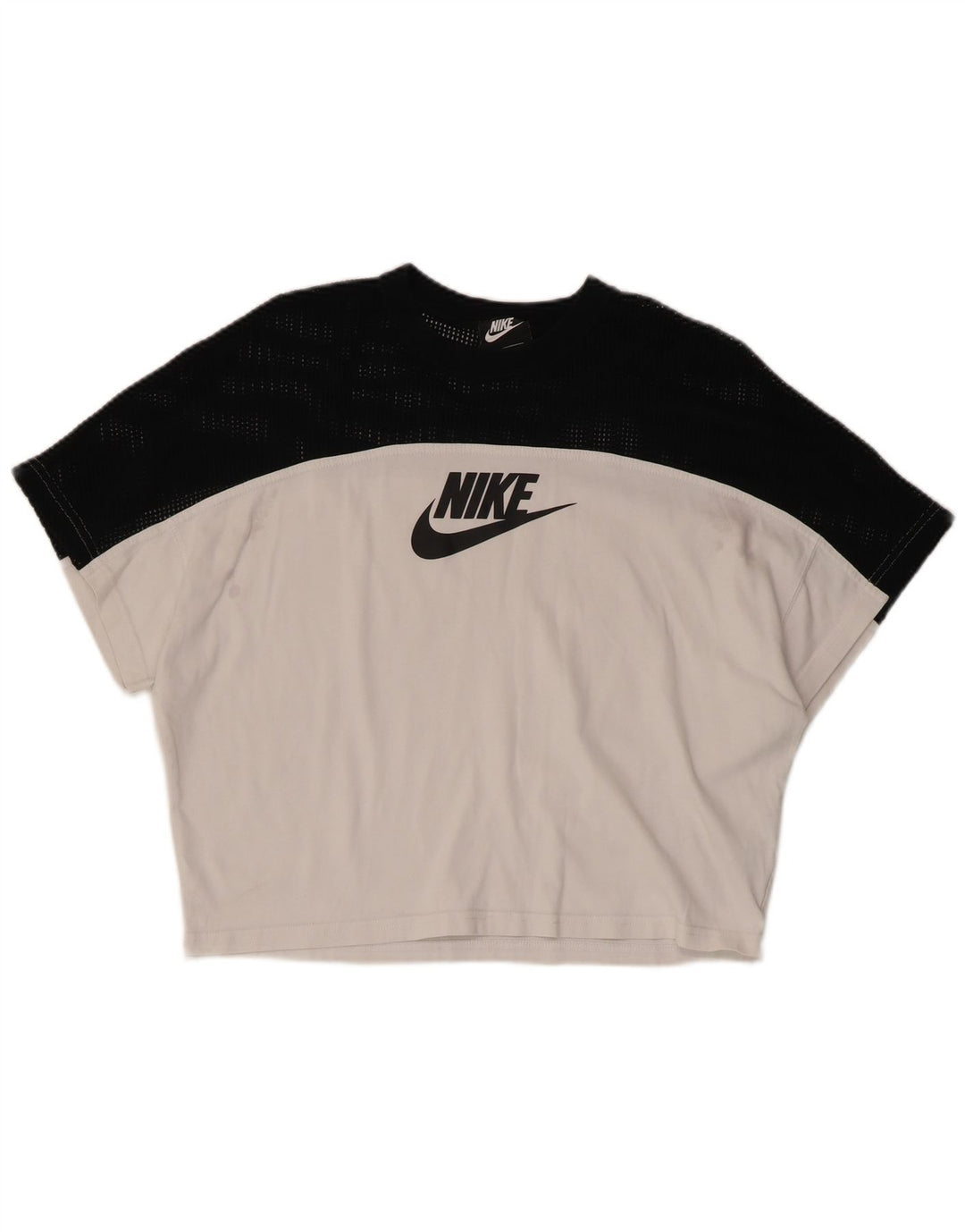 NIKE ženska majica kratkih rukava s grafičkim motivima UK 10 Small White Colourblock