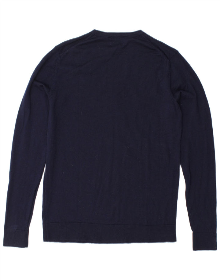 JACK & JONES Muški džemper s okruglim izrezom Mali tamnoplavi vuneni pulover